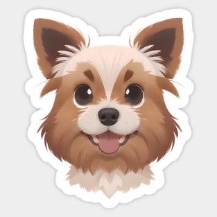 Cheerful Yorkie Charm Sticker